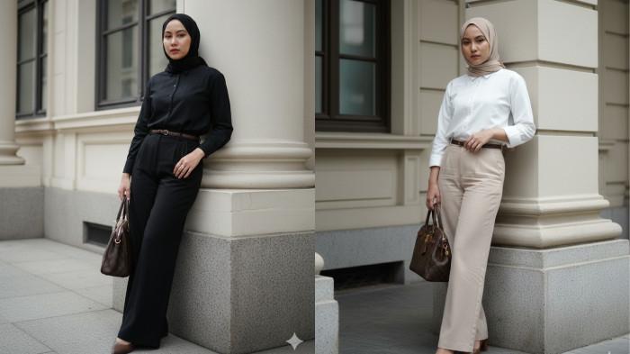 PROMPT GEMINI AI - Contoh foto hasil editan Gemini AI dari foto selfie menggunakan prompt Editorial Minimalis (Sandaran Pilar), Senin (13/10/2025).