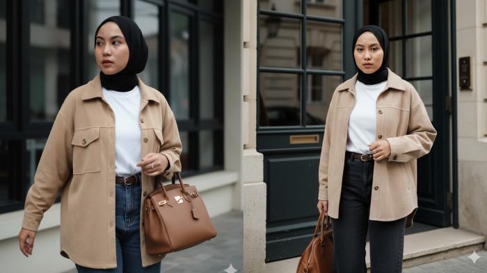 PROMPT GEMINI AI - Contoh foto hasil editan Gemini AI dari foto selfie menggunakan prompt Editorial Transisi Urban (Langkah Kaki Dinamis), Senin (13/10/2025).