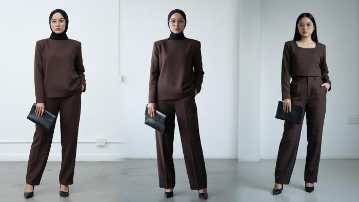 PROMPT GEMINI AI - Contoh foto hasil editan Gemini AI dari foto selfie menggunakan prompt Studio Power Suit, Selasa (21/10/2025).