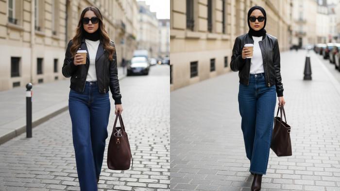 PROMPT GEMINI AI - Contoh foto hasil editan Gemini AI dari foto selfie menggunakan prompt Jalanan Urban dengan Kopi, Selasa (21/10/2025). (SERAMBINEWS.COM/AI)