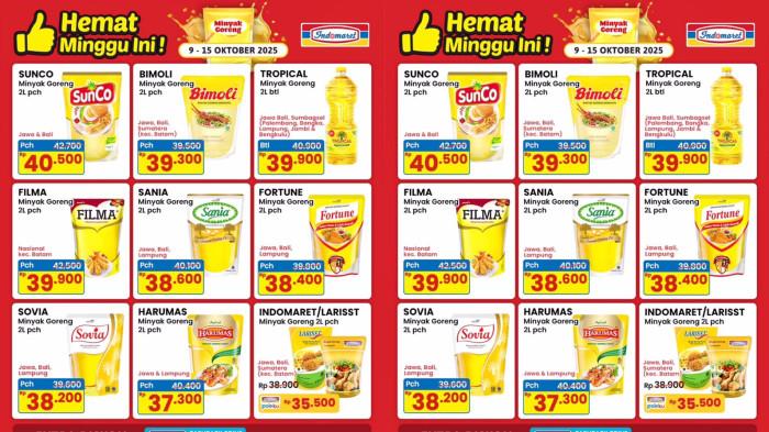 PROMO INDOMARET - Katalog Promo Indomaret Periode 9-15 Oktober 2025, Minyak Goreng 2L Rp30 Ribuan