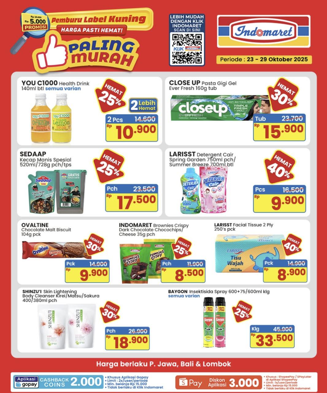 GEBYAR Promo Indomaret 26-29 Oktober 2025, Baygon Rp 33.500, Minyak Goreng Tropical Rp 39.900