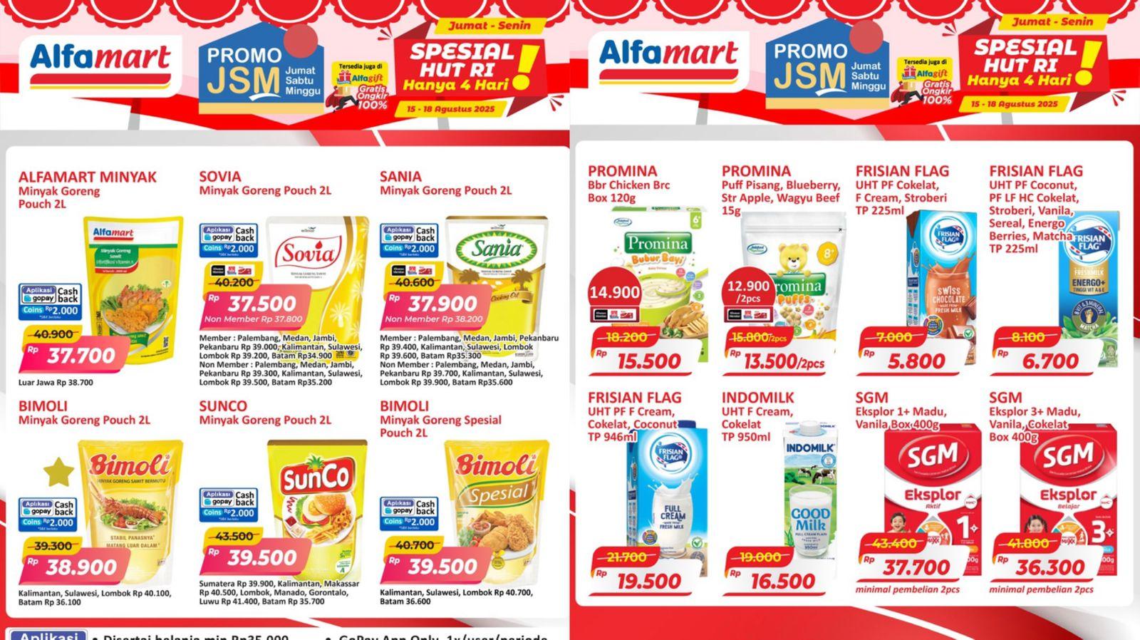 PROMO ALFAMART - Katalog Promo JSM Alfamart Spesial Hari Kemerdekaan RI ke-80 Periode 16-18 Agustus 2025, Beragam Produk Banting Harga