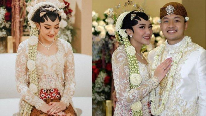 Pernikahan private Putri Tanjung dan Guinandra Jatikusumo memakai adat Jawa, Minggu (20/3/2022).