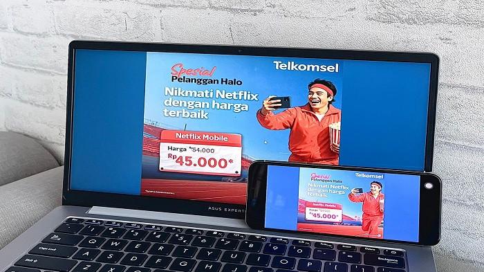 Paket Harga Special Netflix khusus bagi pelanggan Telkomsel Halo (pascabayar).
