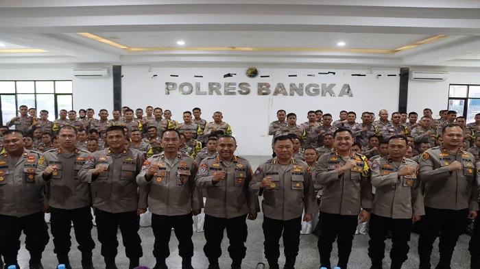 SUPERVISI BAHARKAM -Tim Korbinmas Baharkam Polri saat melakukan supervisi terhadap pembinaan masyarakat (Binmas) di Polres Bangka, Rabu (29/10/2025) kemarin.