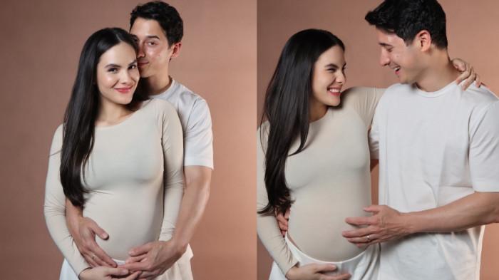 UMUMKAN KEHAMILAN - Kolase Steffi Zamora saat pamerkan kehamilan lewat posenya bareng Nino Fernandez dicapture Selasa (9/9/2025).