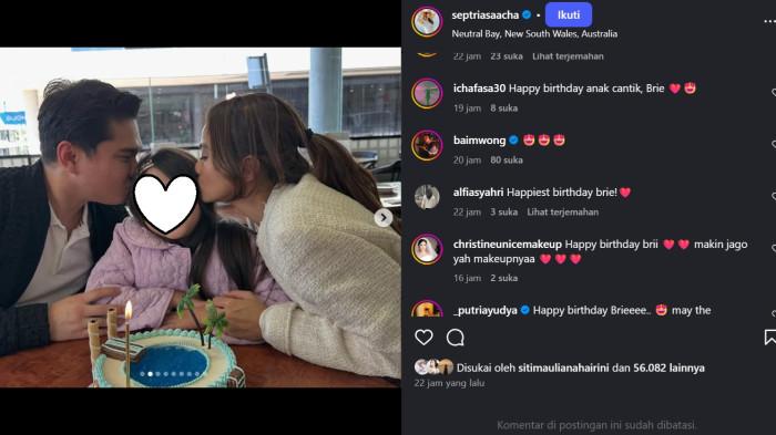 ULTAH ANAK - Postingan Acha Septriasa bersama Vicky Kharisma di momen ultah sang anak dicapture Minggu (21/9/2025).