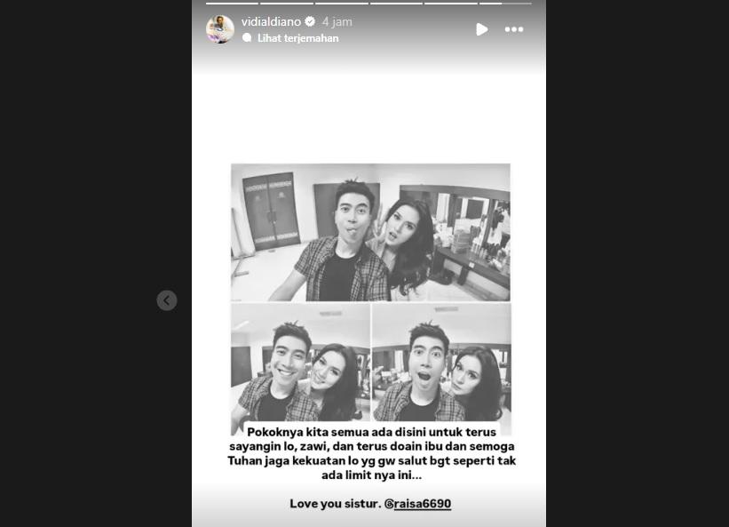 Postingan Vidi Aldiano beri dukungan pada Raisa.