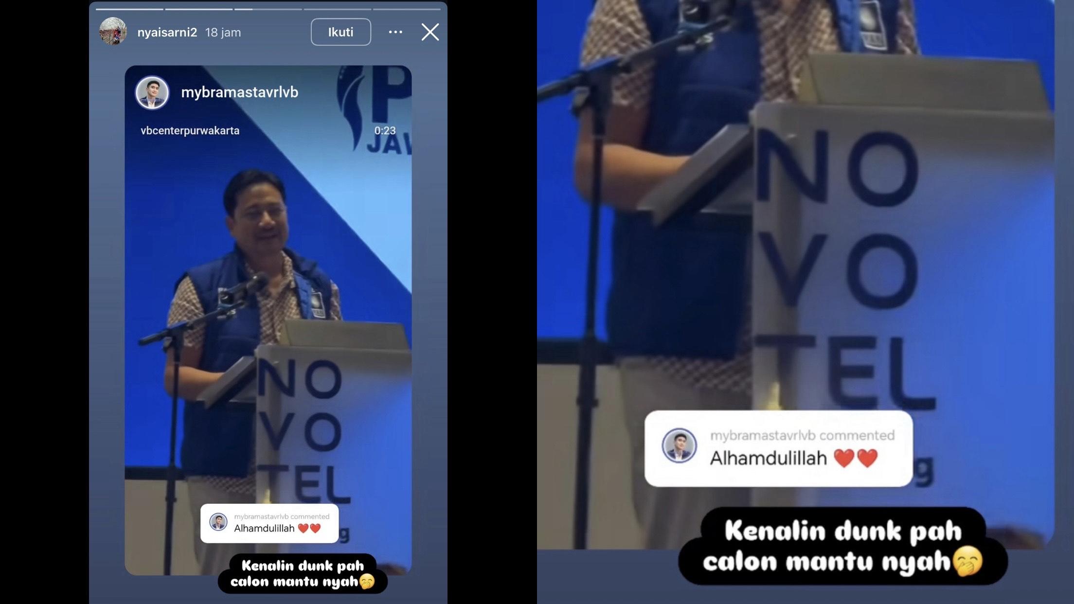 SENTIL CALON MANTU - Sarni minta Ivan Fadilla kenalkan calon menantu di depan peserta pelatihan komunikasi politik dicapture Sabtu (11/10/2025).