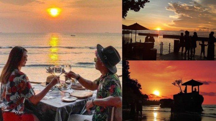 Kolase foto sunset di Kawasan Wisata Pantai Anyer yang luar biasa indah.