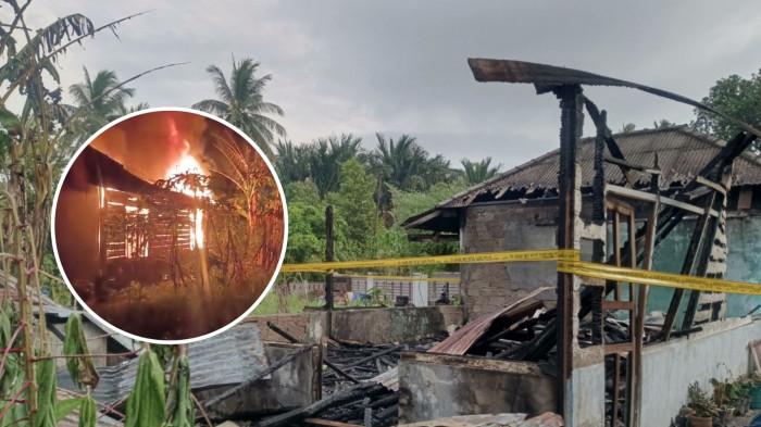 KEBAKARAN DI NATUNA - Kondisi pasca kebakaran sebuah rumah kontrakan yang dilalap api di Jalan Datuk Kaya Wan Mohammad Benteng, Ranai Kota, Kecamatan Bunguran Timur, Kabupaten Natuna, Selasa (28/10/2025) dini hari.
