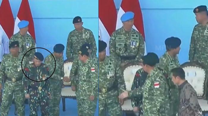 SBY VIRAL - Tangkapan layar detik-detik SBY tak berjabat tangan dengan Kapolri Listyo Sigit berujung viral di media sosial, Senin (6/10/2025).