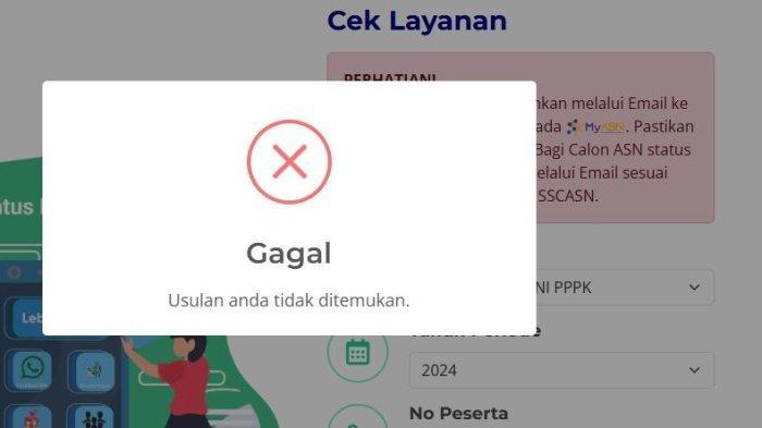 NOTIFIKASI MOLA BKN - Tangkap layar situs monitoring-siasn.bkn.go.id, muncul notifikasi Usulan Tidak Ditemukan, ini cara atasi masalahnya