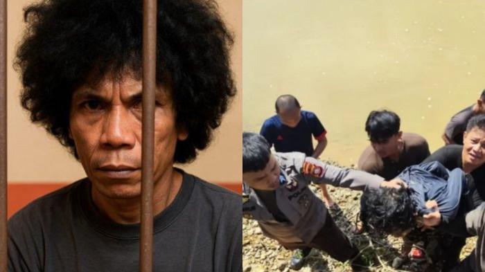 KARIMU TERTANGKAP -- Kolase foto Karimu. Pria residivis ini akhirnya berhasil diamankan oleh polisi bersama warga di Kabila, Minggu (12/10/2025).