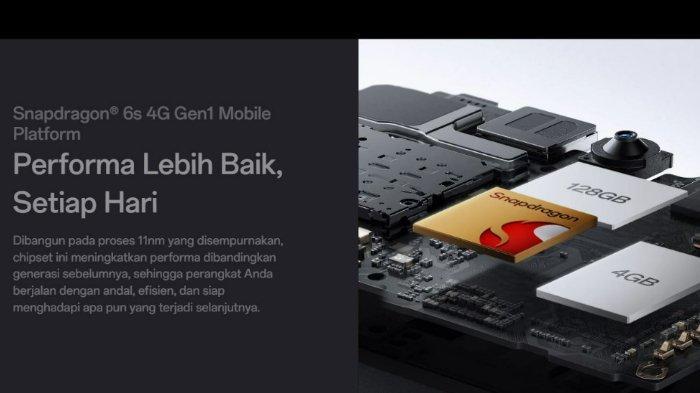 OPPO A5x ditenagai chipset Qualcomm Snapdragon 6s Gen 1