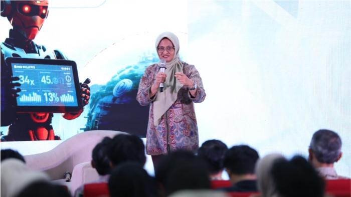 3Direktur Utama Telkom Dian Siswarini saat memberikan pemaparan pada