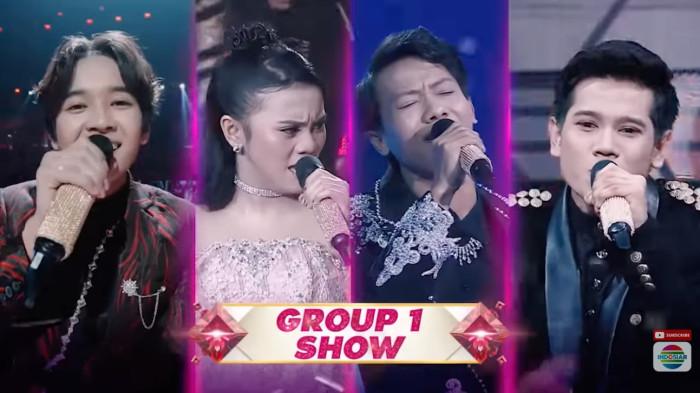 D ACADEMY 7: Tangkapan layar para peserta D Academy 7 grup 1 di babak Top 8 tampil tadi malam di Indosiar, Rabu (29/10/2025). - Berikut inilah hasil sementara D Academy 7 grup 1 di babak show Top 8 tadi malam, lengkap dengan perolehan virtual gift