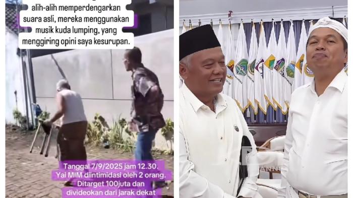 KLARIFIKASI YAI MIM - Eks Dosen UIN Malang, Yai MIM memberikan klarifikasi soal dirinya yang sengaja terjatuh saat diintimidasi oleh warga sekitar. ( Instagram Yai Mim dan Tangkapan Layar YouTube Kang Dedi Mulyadi).