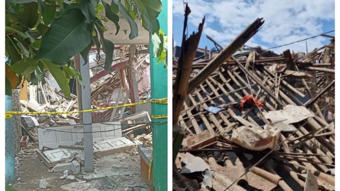LEDAKAN DI PAMULANG- Penampakan rumah di Tangsel usai ledakan pada Jumat (12/9/2025) pagi. Ledakan terjadi di Jalan Talas II RT 03/RW 01, Pondok Cabe Ilir, Pamulang, Tangerang Selatan, Banten, Jumat (12/9/2025).