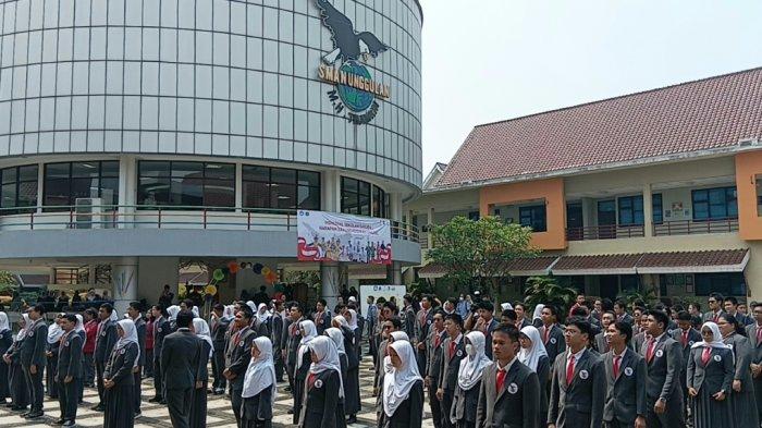 SMAN Unggulan M.H Thamrin sebagai Sekolah Garuda Transformasi yang ditetapkan sebagai Sekolah Garuda Transformasi, Cipayung, Jakarta Timur, Rabu (8/10/2025).
