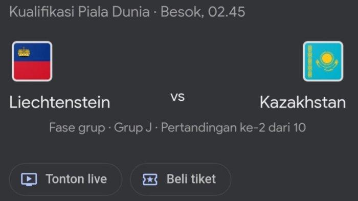 KUALIFIKASI PIALA DUNIA 2026 - Liechtenstein akan menjamu Kazakhstan dalam pertandingan Kualifikasi Piala Dunia 2026 malam ini, Rabu (26/3/2025) dini hari.