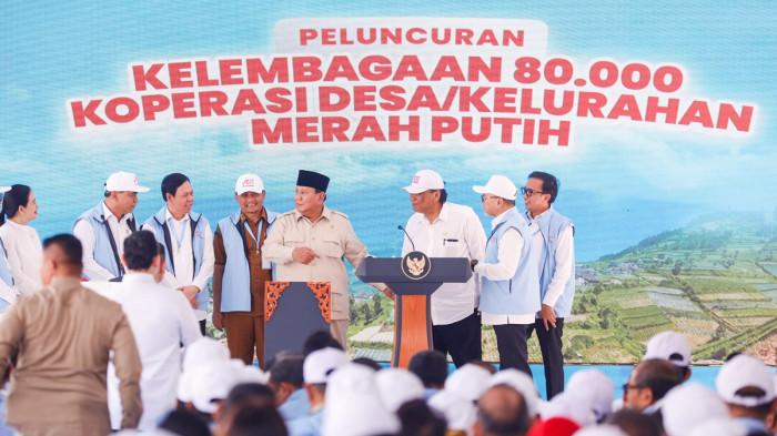 PELUNCURAN - Presiden Prabowo Subianto resmikan Koperasi Desa Merah Putih di Desa Bentangan, Kecamatan Wonosari, Kabupaten Klaten, Jawa Tengah, pada Senin (21/7/2025).