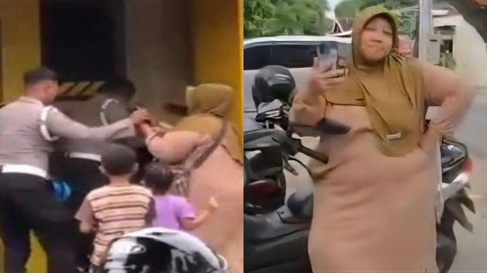 IBU-IBU SIRAM POLISI - Seorang ibu-ibu di Kabupaten Sragen, Jawa Tengah, nekat menyiram anggota Polres Sragen bernama Bripka Johan pada Senin (30/9/2025) pagi. Diduga, aksi ini dilakukannya karena dituduh sebagai ODGJ oleh salah satu anggota Polres Sragen.