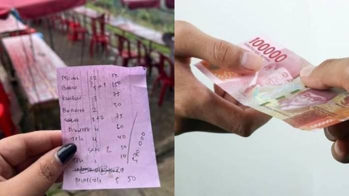 TAK TERIMA - Tangkap layar unggahan di akun FB Ami Poppy yang diunggah Minggu, (29/9/2025). Terlihat pemilik akun mengunggah nota di salah satu warung di objek wisata Tugu Rimau Kota Pagar Alam yang dinilainya mahal. Kini pemilik akun buka suara, Selasa (30/9/2025). Pemilik warung tak terima.