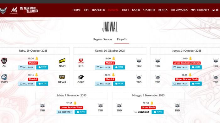 Jadwal Playoff MPL ID Season 16