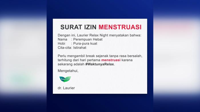 Poster Surat Izin Menstruasi dari Laurier yang viral di media sosial