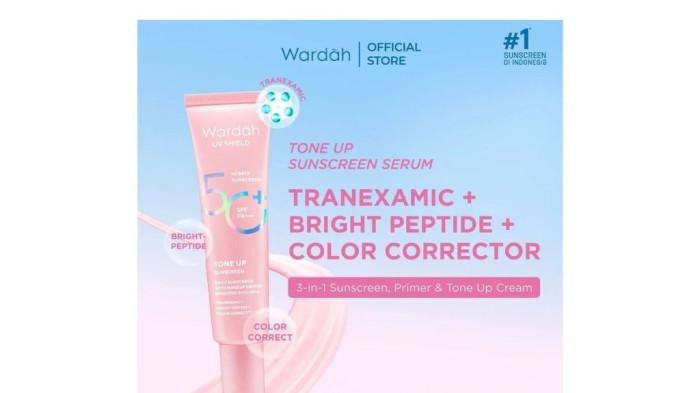 Wardah UV Shield Tone Up Sunscreen Serum SPF 50+ PA+++