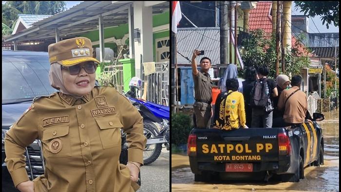 Neni Moerniaeni dan tinjau banjir Bontang