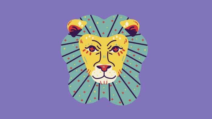 ILUSTRASI ZODIAK LEO - Lambang zodiak Leo yang dibuat di Canva pada Rabu (16/7/2025).