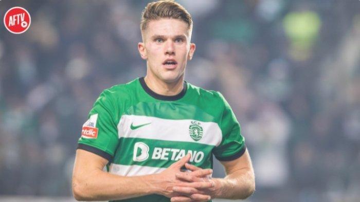 Pemain Sporting CP, Viktor Gyokeres. Arsenal dikabarkan memimpin perebutan striker Sporting Lisbon, Victor Gyokeres.