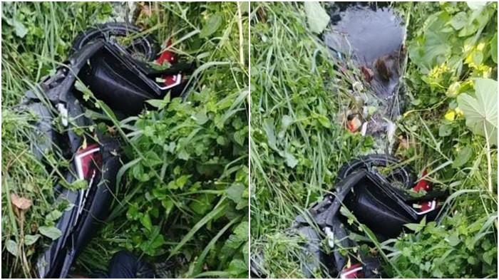 KECELAKAAN MAUT: Kecelakaan di Jalan Trans Sulawesi, Desa Tateli, Kecamatan Pineleng, Kabupaten Minahasa, Sulawesi Utara, Rabu (22/10/2025). Peristiwa nahas tersebut mengakibatkan seorang pengendara sepeda motor dilaporkan tewas.
