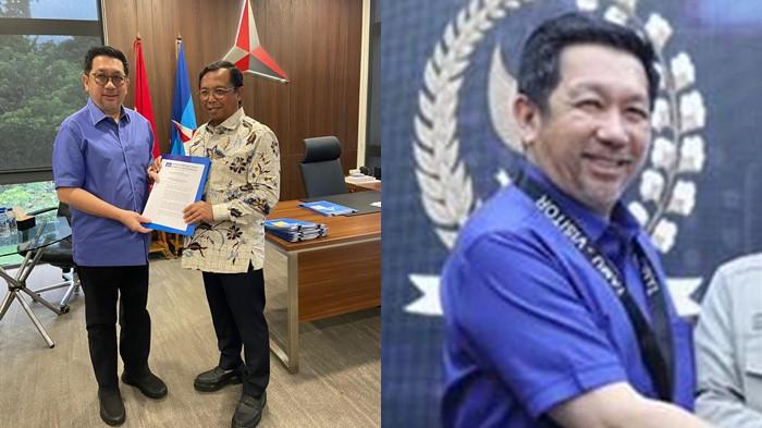 DEMOKRAT SULUT - Kolase foto saat penyerahan SK dari Sekjen Partai Demokrat untuk Mor Dominus Bastiaan. Mor ditunjuk Ketua Umum DPP Partai Demokrat, Agus Harimurti Yudhoyono (AHY) untuk jadi Ketua Demokrat Sulut.