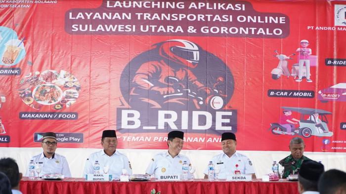 APLIKASI - Transportasi online “B-RIDE menjadi ojol pertama yang mengaspal di Bolsel, Sulawesi Utara. Diresmikan Bupati Iskandar Kamaru, Rabu 15 Oktober 2025 di Molibagu.