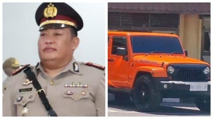 MOBIL POLISI VIRAL - Mobil mewah merek Jeep Rubicon milik salah satu perwira polisi Polrestabes Makassar yang disebut pakai pelat palsu sampai diperiksa Propam