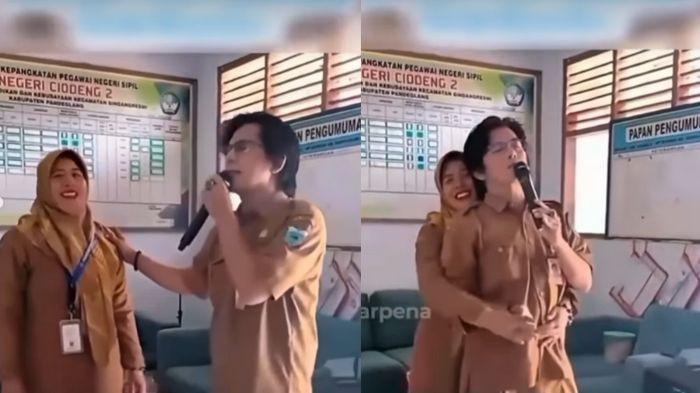 VIRAL GURU ASIK KARAOKE - Viral di media sosial dua orang guru di SDN Pandeglang viral asik karaoke, Minggu (28/9/2025).
