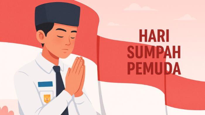 SUMPAH PEMUDA- Ilustrasi seorang pelajar yang tengah mengikuti upacara kegiatan Hari Sumpah Pemuda.