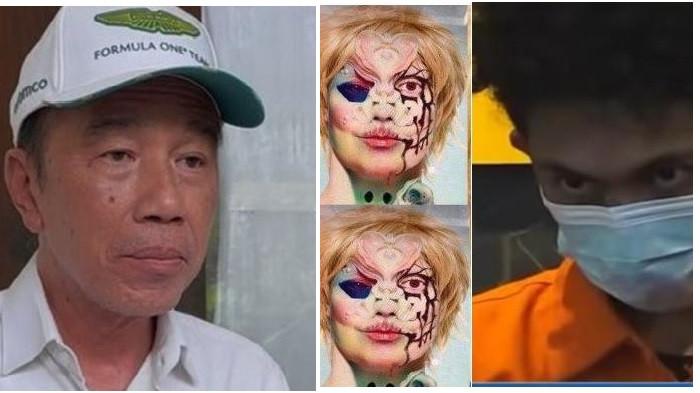 JOKOWI DAN BJORKA - Foto Jokowi dengan WTF, sosok Bjorka yang baru-baru ini ditangkap polisi. WTF merupakan seorang hacker yang membocorkan 4,9 juta data nasabah.