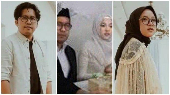 (Kiri) Ayus (tengah) potret pernikahan Ayus dan Nissa Sabyan (kanan) Nissa Sabyan. - Kini giliran Ketua RW setempat memberi kesaksian Ayus dan Nissa Sabyan menikah.