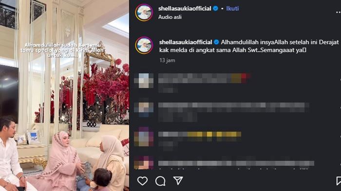 Momen Melda Safitri menerima uang dari Shella Saukia