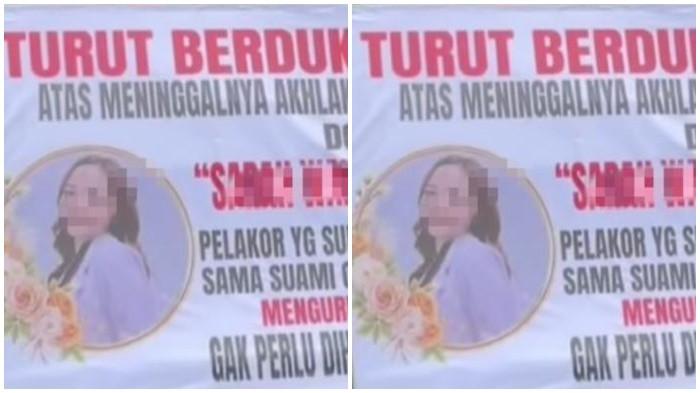 PAPAN BUNGA VIRAL - Suci Feblika Silaban melakukan aksi tak biasa untuk mengungkap dugaan perselingkuhan suaminya, yakni dengan mengirim dua papan bunga berisi sindiran pedas kepada seorang mahasiswi kedokteran