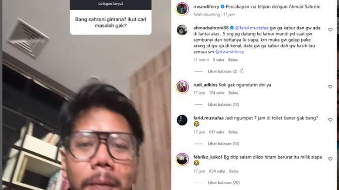 Ahmad Sahroni berkomentar di kolom komentar akun instagram konten