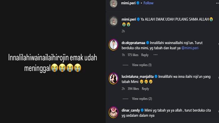 Mimi Peri bagikan kabar duka, sang ibunda meninggal dunia