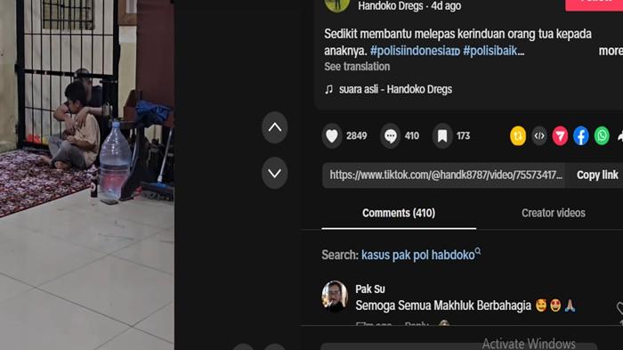 momen pilu seorang anak laki-laki saat menjenguk ayahnya, seorang narapidana di Jambi.