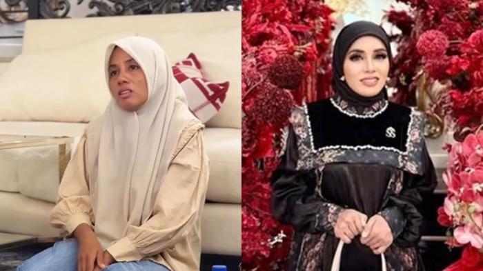 TRANSFORMASI- (kiri) Melda Safitri saat pertama kali datang bertemu Shella Saukia. (kanan) penampilan terbaru Melda Safitri (33) tampil cantik memukai sukses menyita perhatian publik setelah dibantu pengusaha Shella Saukia.