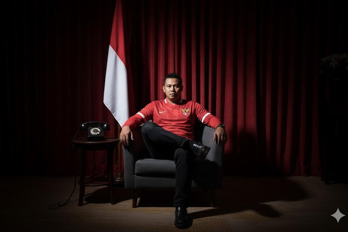 GOOGLE GEMINI AI - Ilustrasi gambar foto hasil buatan Gemini AI. Kumpulan Prompt Gemini AI Edit Foto Pakai Jersey Timnas Indonesia Beserta Tata Caranya